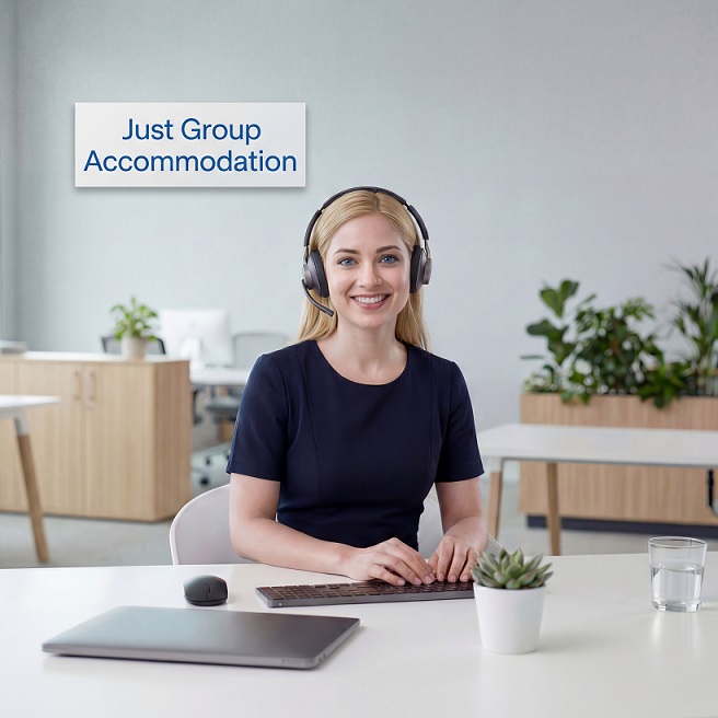 Business woman sitting at desk