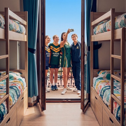 Students staying together in shared group accommodation